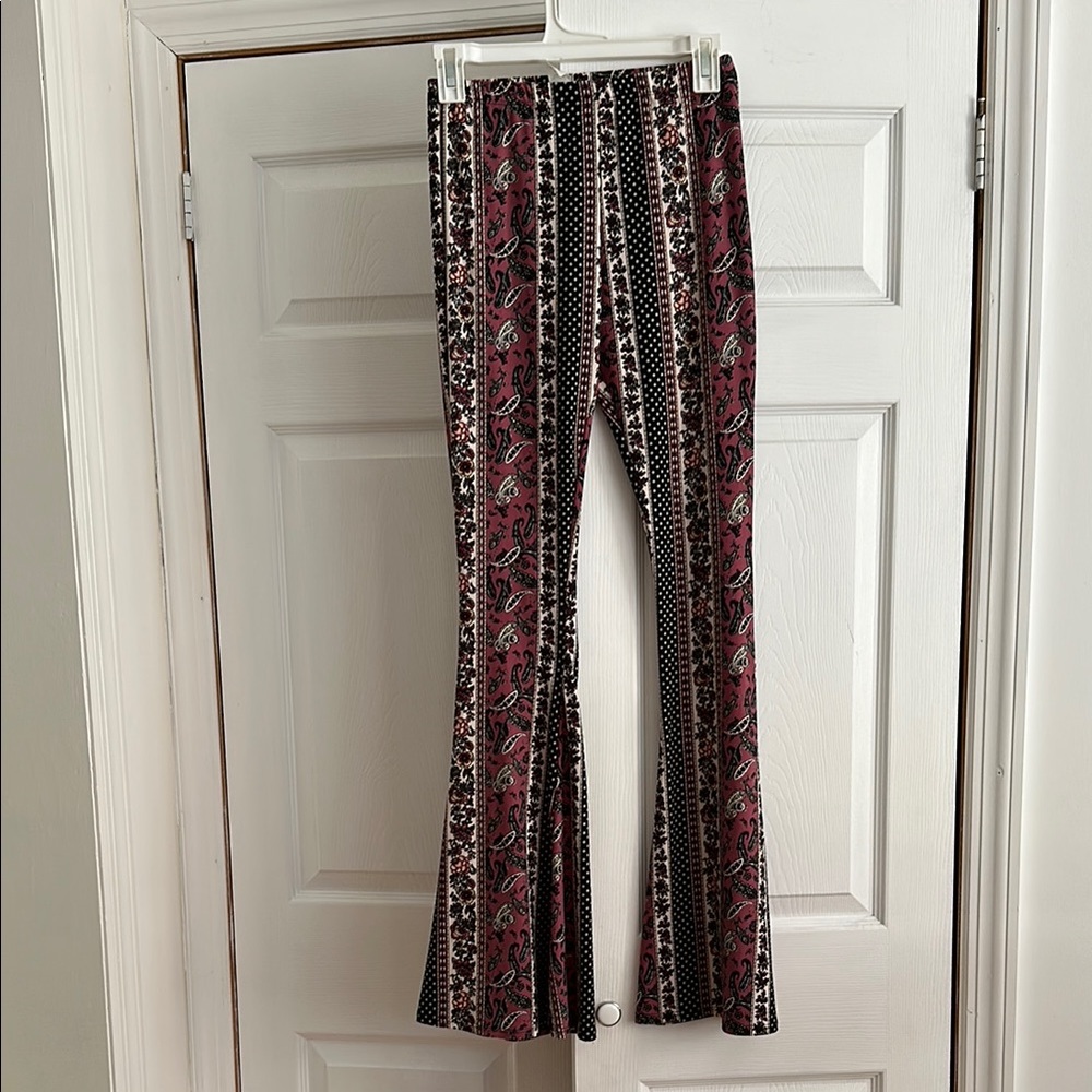 Bohemian Flare Pants with Paisley Print